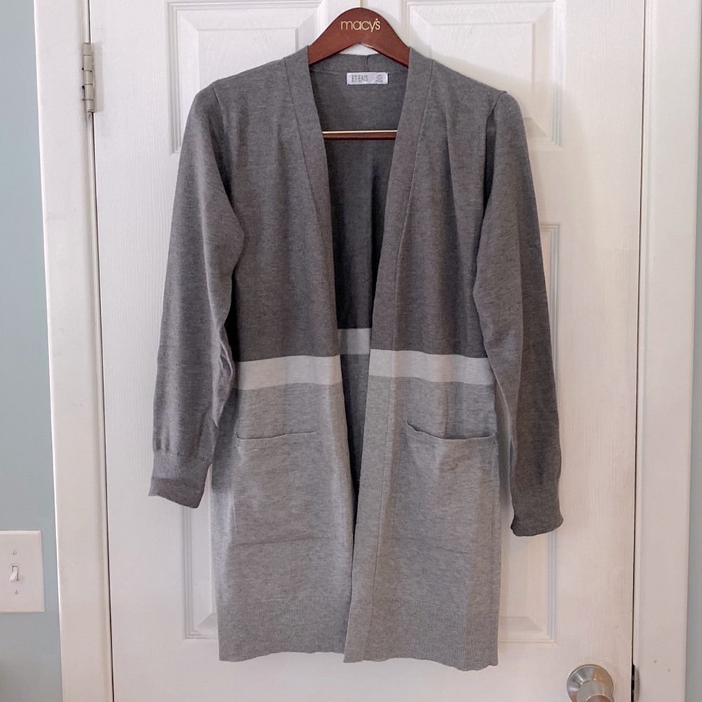 Et Eais Women’s Gray Opened Cardigan